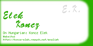 elek koncz business card